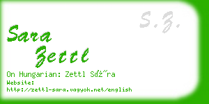 sara zettl business card